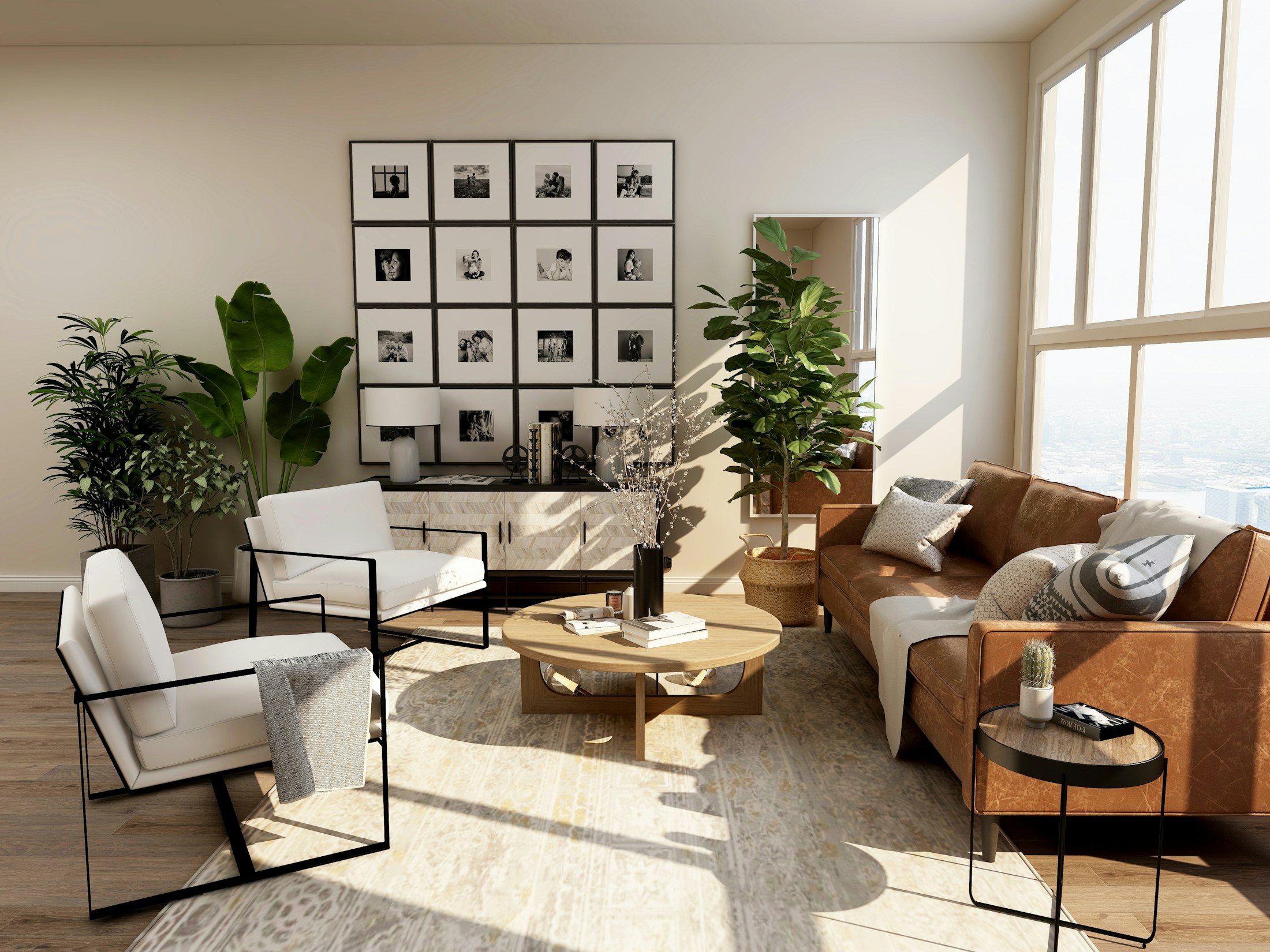 A calm sunlit home interior