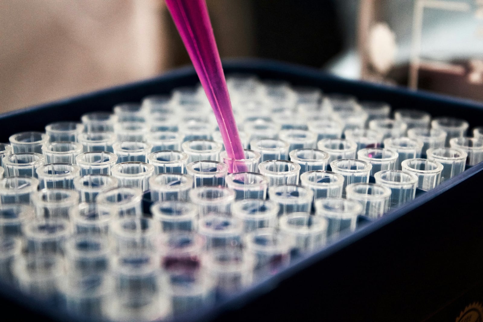 Laboratory test tubes and pipetting equipment